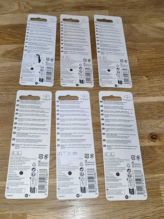 Parker Quinkflow 3 Sztuki Niebieskie 3 Sztuki Czarne Nowe Cena za 6szt