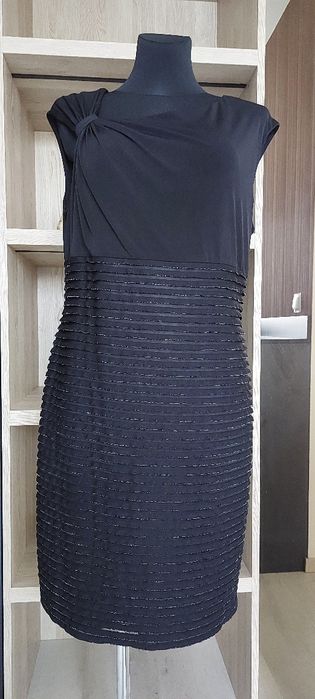 Mariposa Czarna wieczorowa sukienka srebrna nitka Sylwester Andrzejki