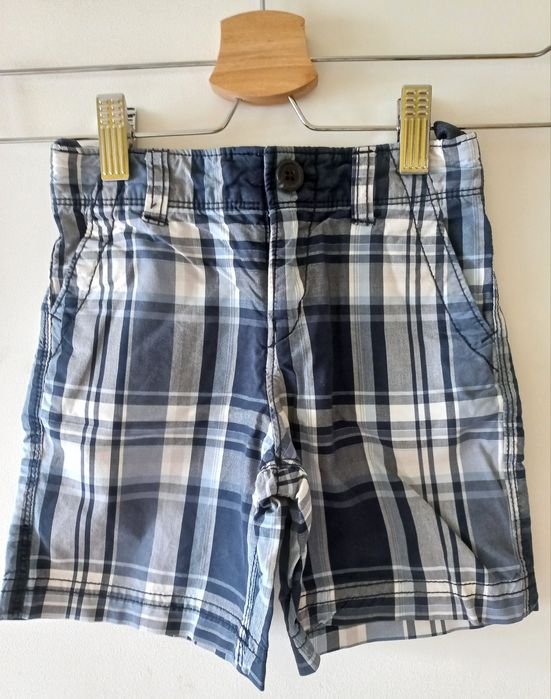 Calções em algodão, xadrez azuis e branco, 2 anos Baby Gap