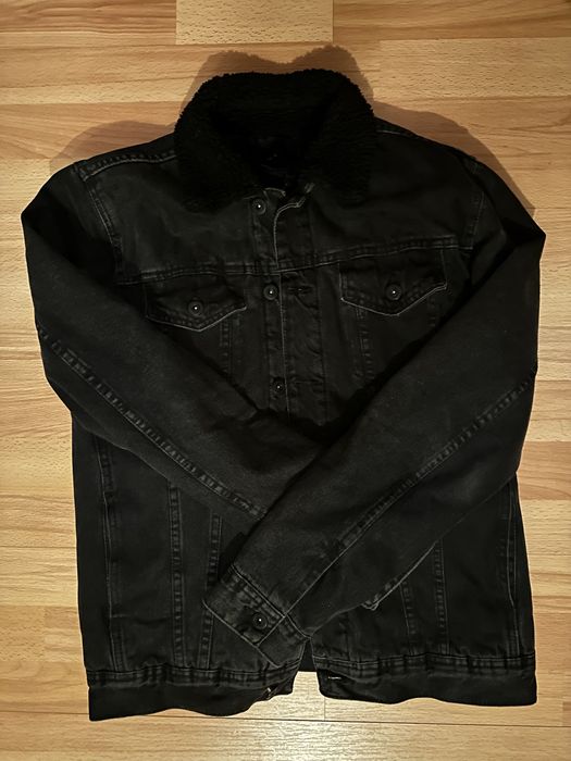 Kurtka kozuch czarna zara jeans s