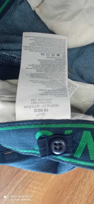 Męskie spodnie jeansy Levis Levi's 511 W29L31 29X31 29/31 NIEBIESKIE