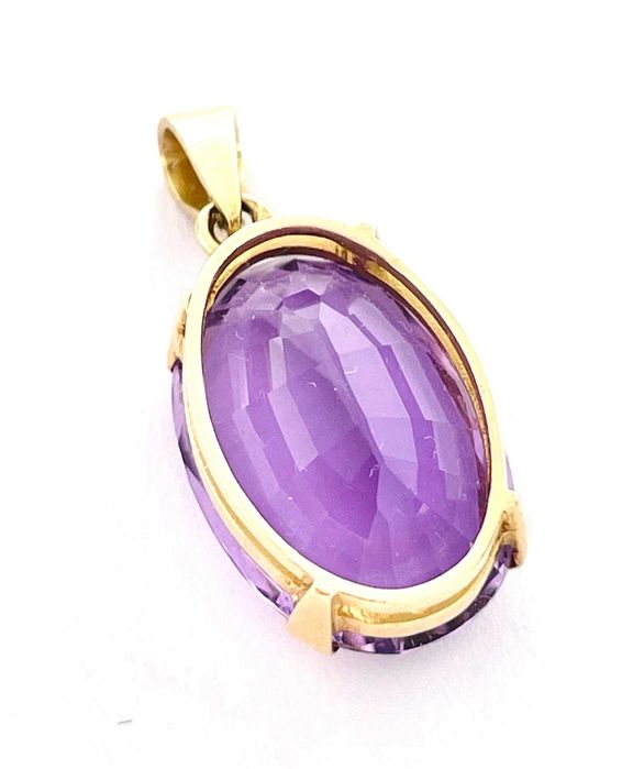 Pendente 18K Ouro amarelo - 9.00ct Ametista