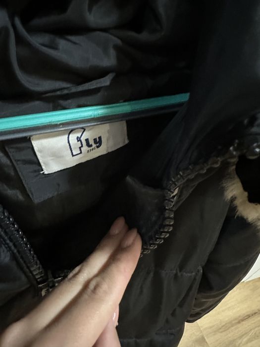 Kurtka zimowa parka czarna futro