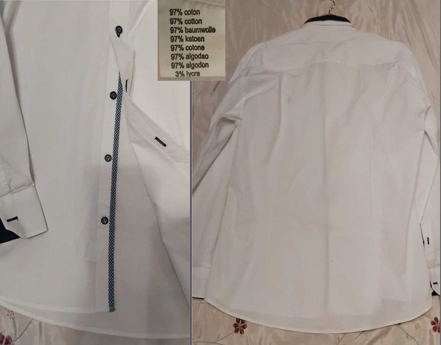 Лён 100%, Monterey, шикарная мужская рубашка, размер 3XL, цвет: белый. Made in India