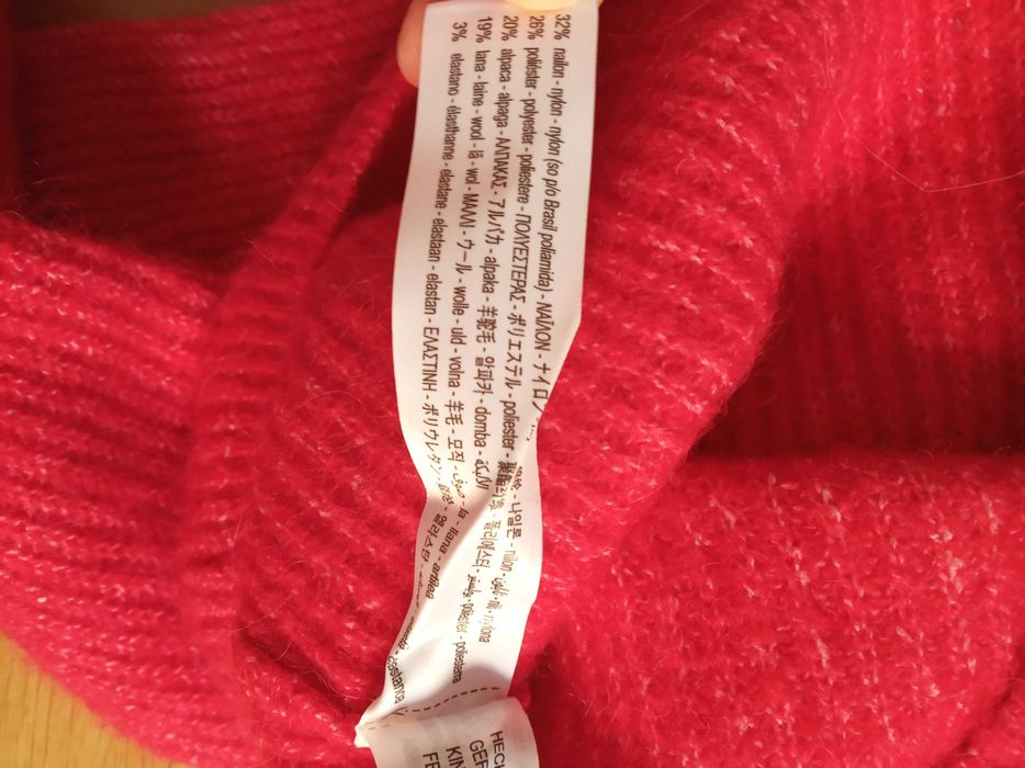 Zara czerwona alpaka wełna wool alpaca 36 sweter
