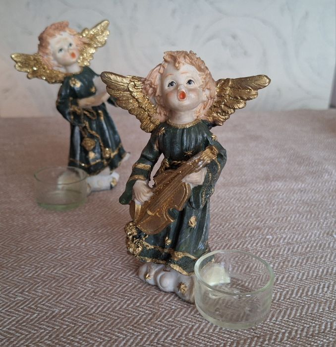 2 sztuki śpiewające aniołki anioły duże 15 cm