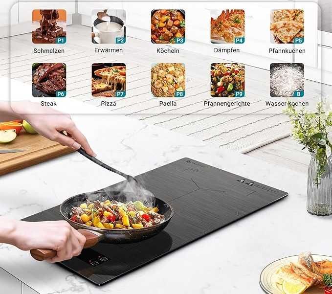 Płyta Indukcyjna Wolnostojąca lub Zabudowy AMZCHEF 3300W Strefa FLEX