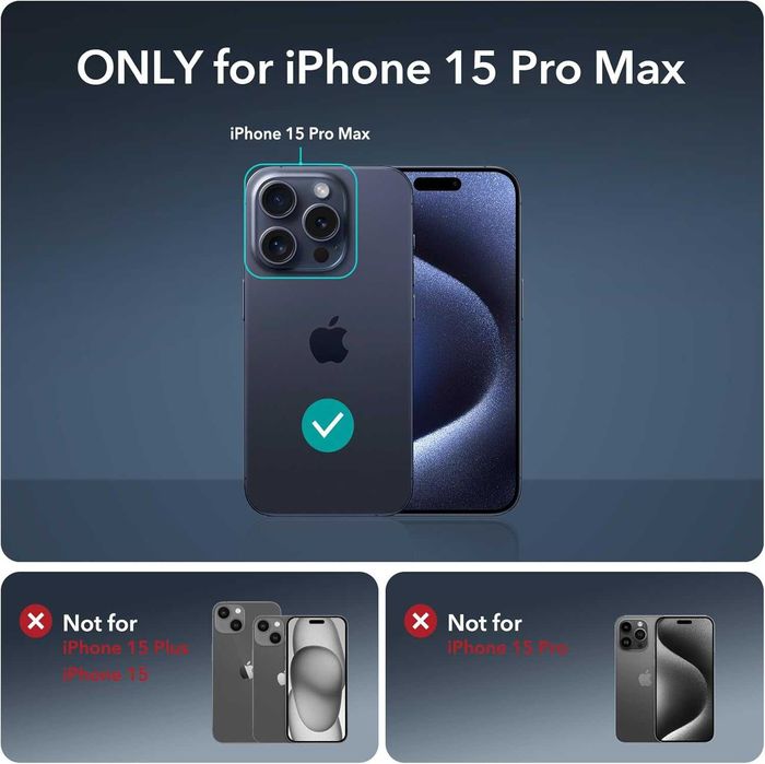ESR screen protector 3x szkło iPhone 15 Pro Max na LCD 2x szkło aparat