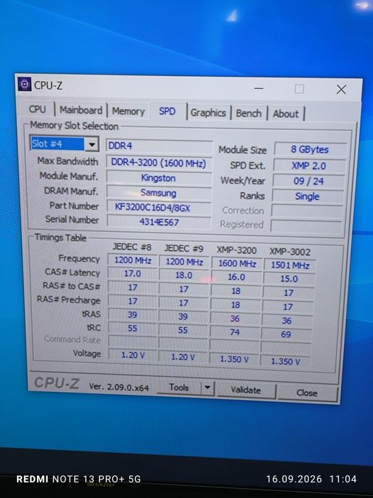Pamięć RAM ARGB DDR4 16GB (2x8) 3200 CL16 Kingston Fury Beast