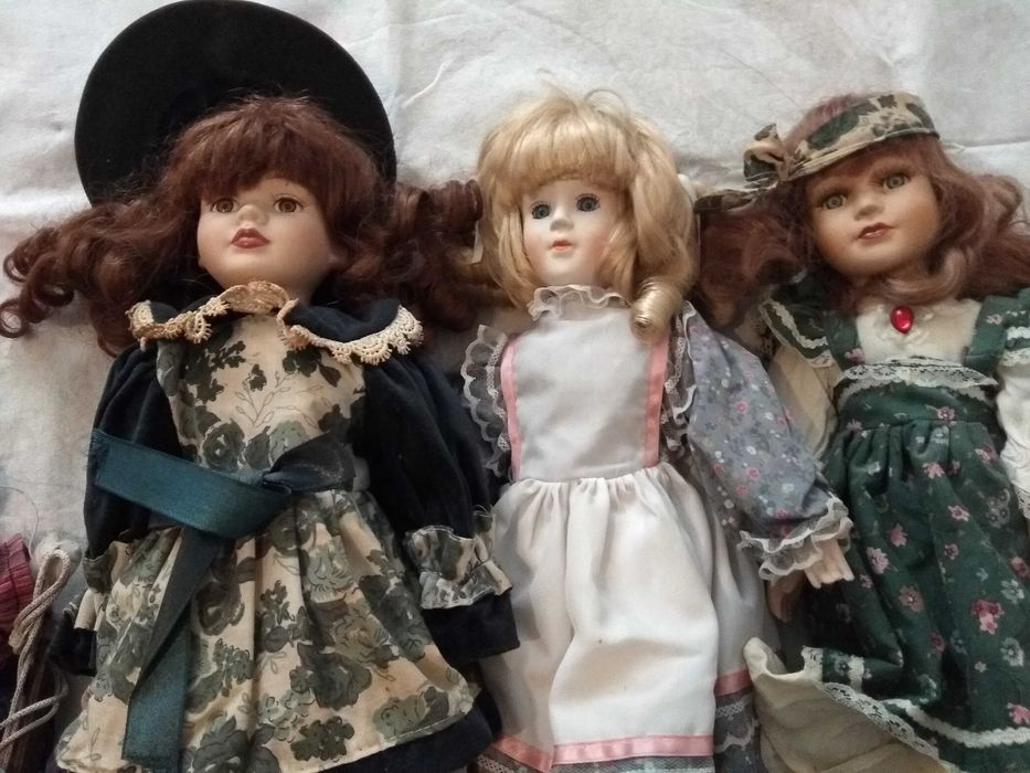 Lote de Bonecas Antigas + Boneco Marionete coleção