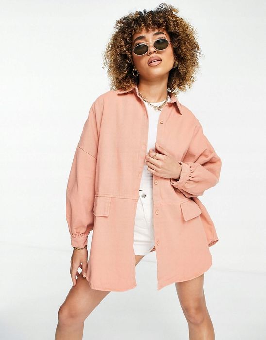 Missguided koszula damska różowa klasyczna 34 xbj
