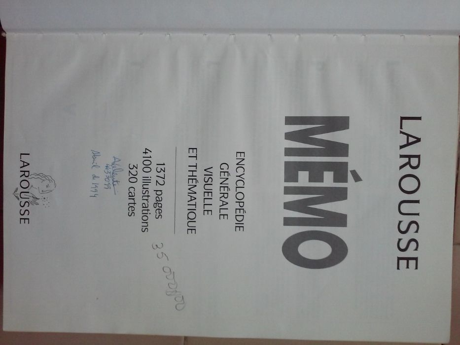 dicionário Mémo Larousse Encyclopédie impecável