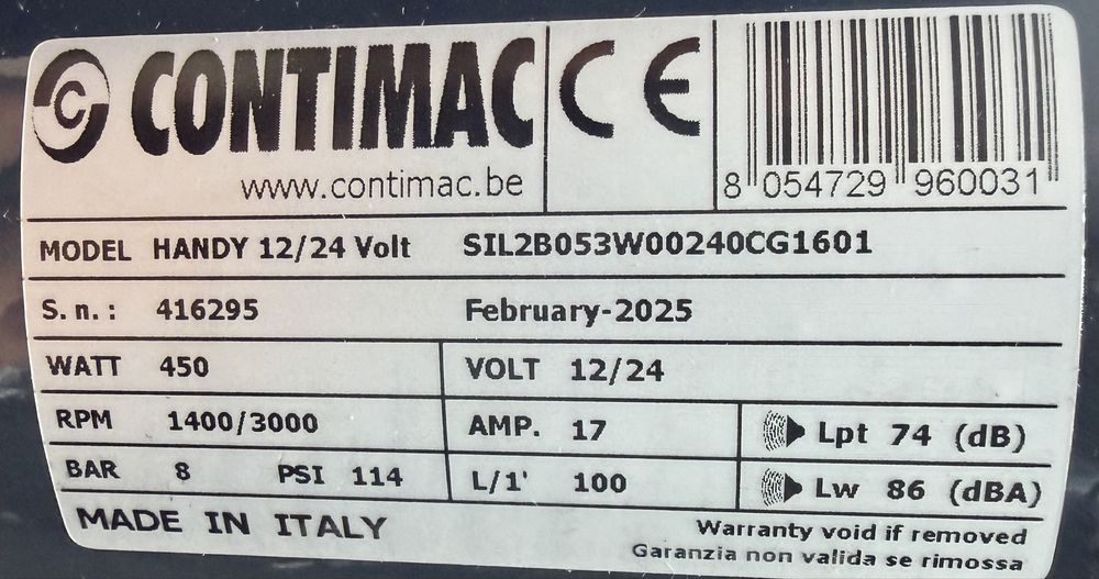 Nowy kompresor Contimac Handy 12/24 V – 5 l, 8 bar