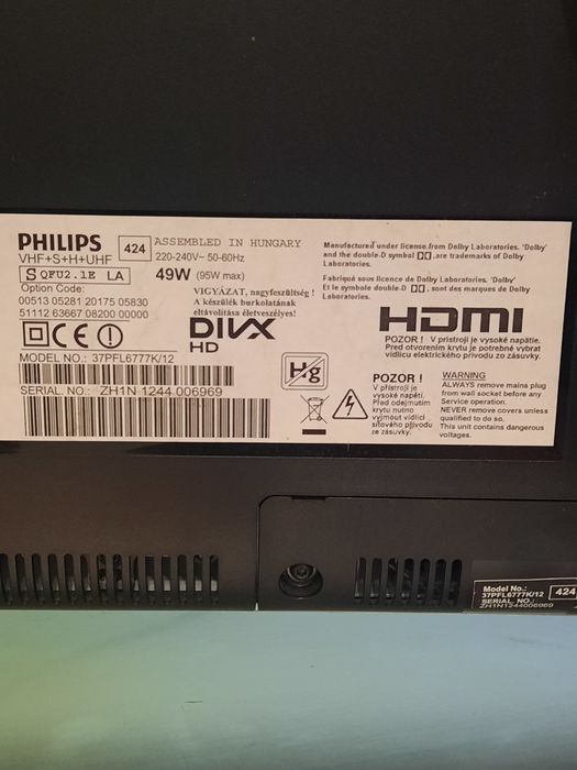 Телевизор Philips 37PFL6777K/12