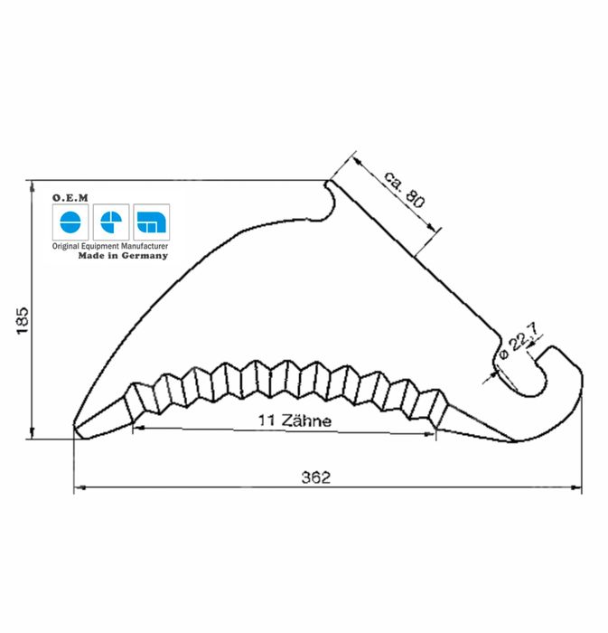 Nóż do prasy Claas Rollant 851.022.0,845.093.0 Metal Fach Z-562 OEM