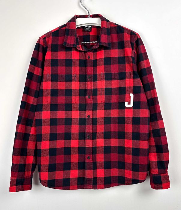 Koszula w kratę OAKLEY męska biurowa casual archive flanelowa L