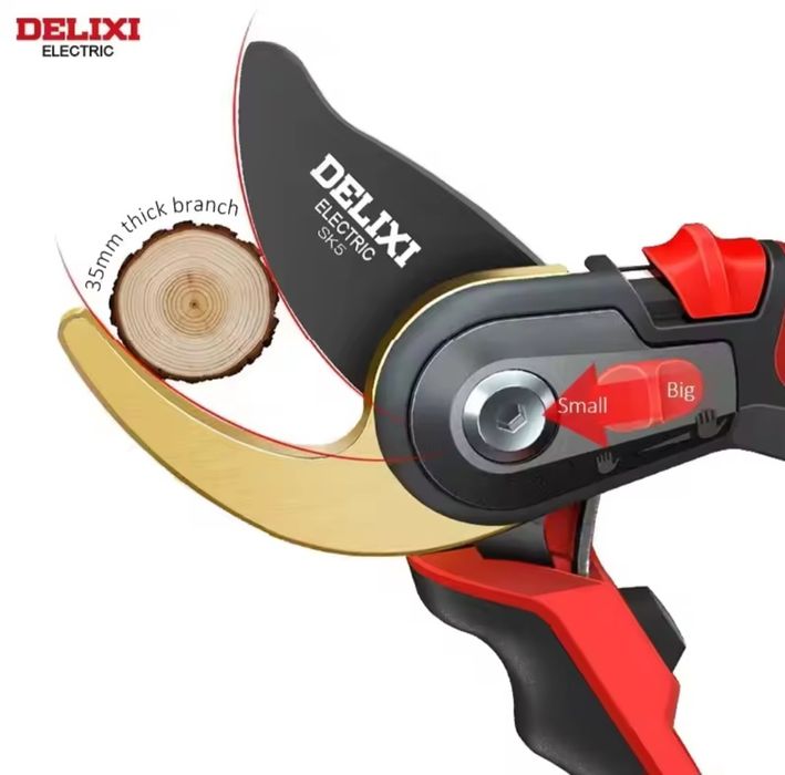 Садові ножиці секатор Delixi Electric зі сталевим лезом sk5,