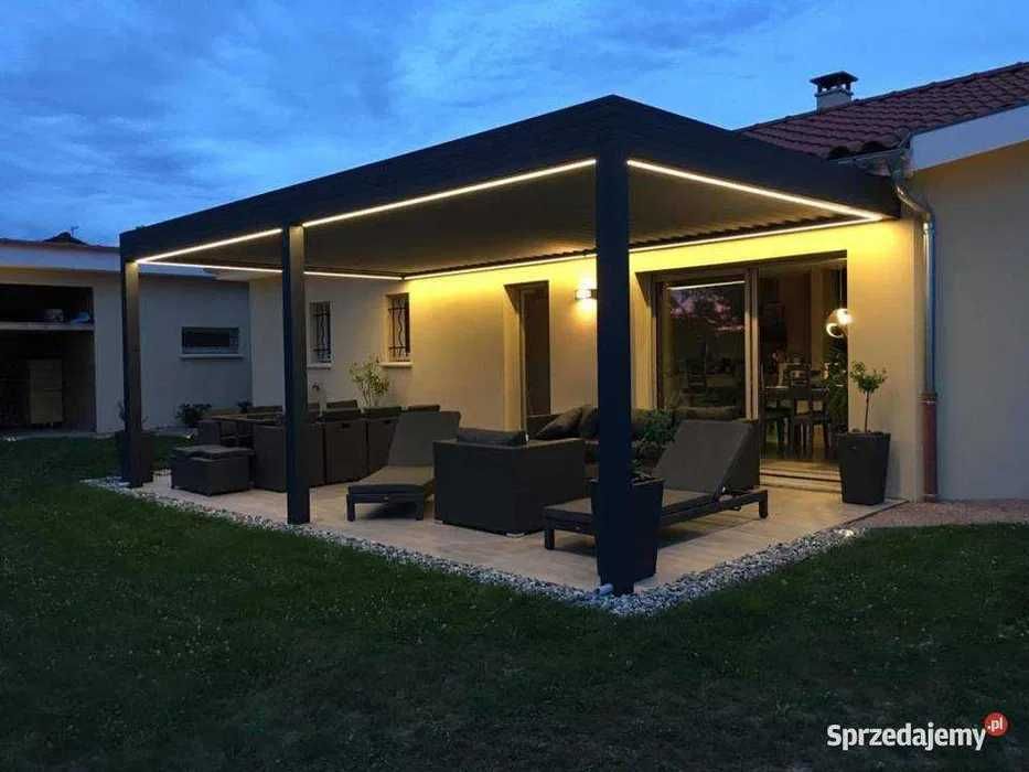 Pergola lamelowa zadaszenie tarasu ogród zimowy poliwęglan szkło 5 x 3