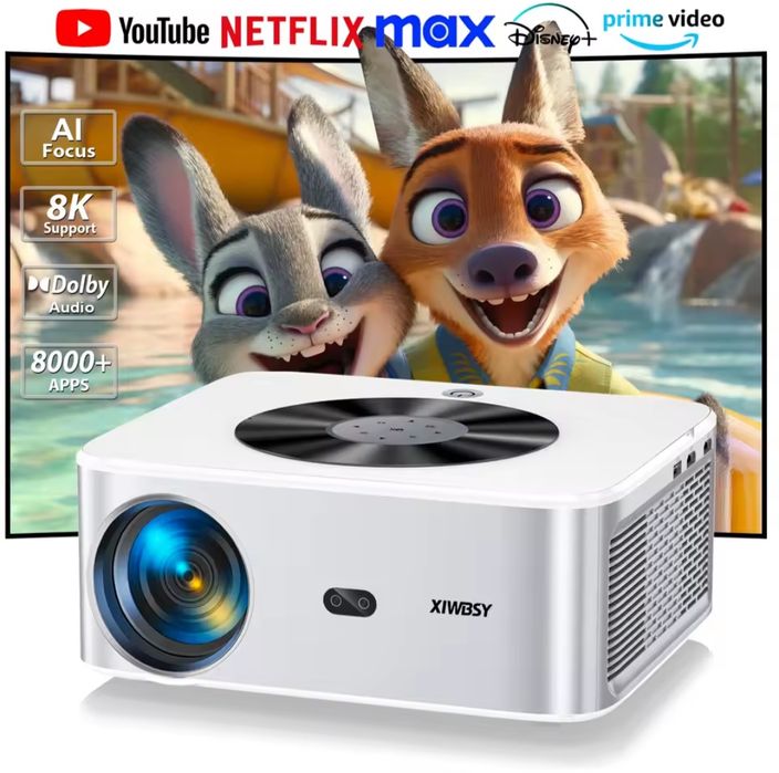 Проектор XWIBSY 1000Ansi, 2/32Гб, автофокус.