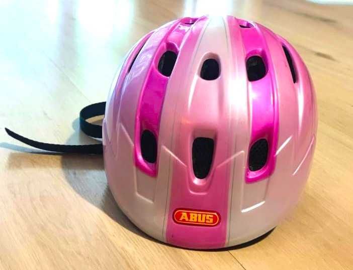 SUPER  kask rowerowy dla dzieci, rolki, hulajnoga - 48-54 różowy