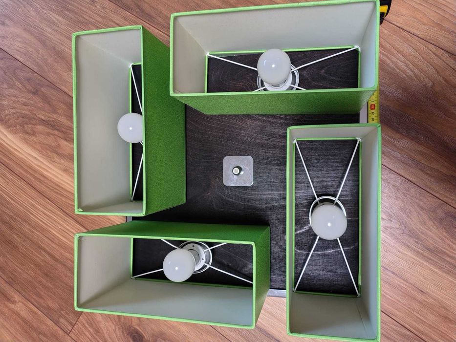 Lampa sufitowa zielona plafon + 2 lampki nocne