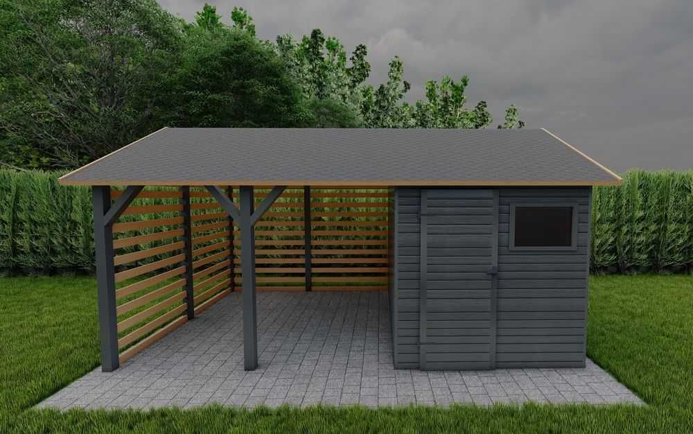 Domek Narzędziowy, Drewutnia,  Altana, Wiata 2w1 Farmer Classic Plus