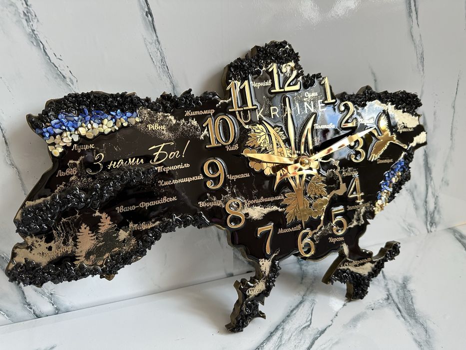 Годинник Україна з епоксидної смоли