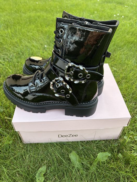 Buty Glany DeeZee EU37 Nowe z Metką Czarne Lakierowane
