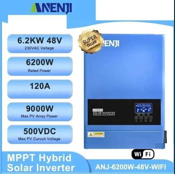 Сонячний гібридний інвертор ANENJI ANJ-6200W-48V-WIFI 6,2кВт