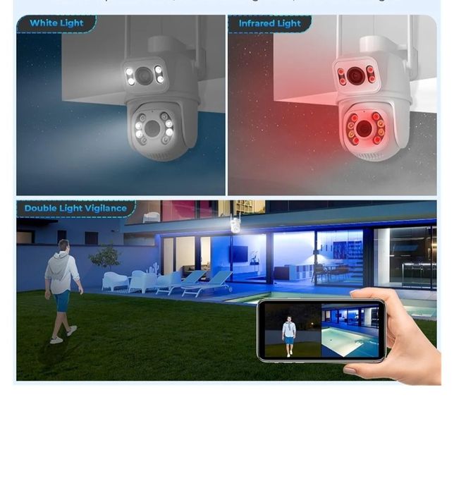 2szt Kamer Wi-Fi obrotowa zewnętrzna.