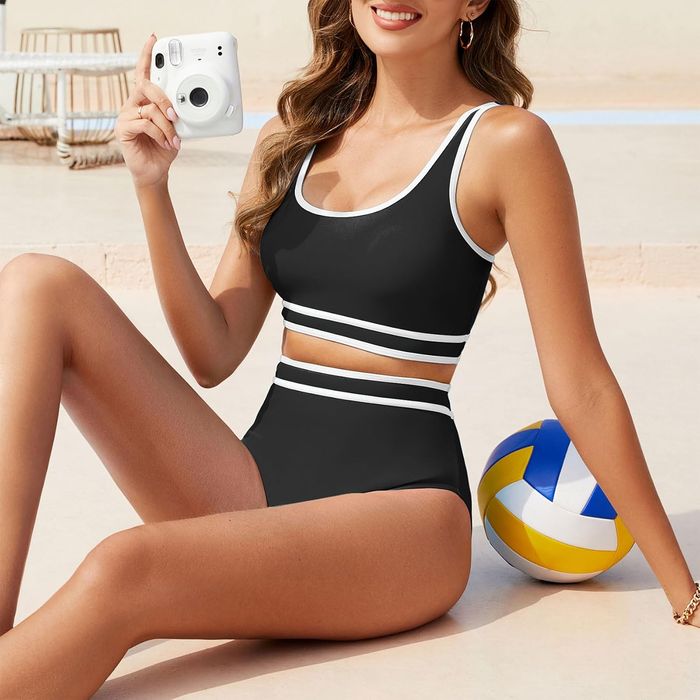 Strój kąpielowy bikini damskie push up wyszczuplające czarne M