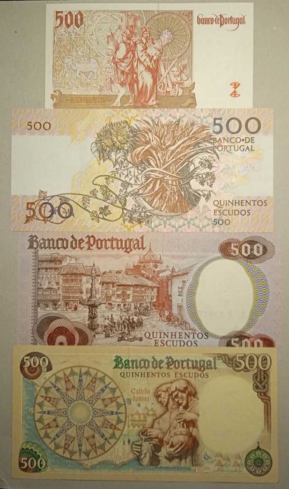 Colecção de 4 Notas 500 escudos - Portes Grátis