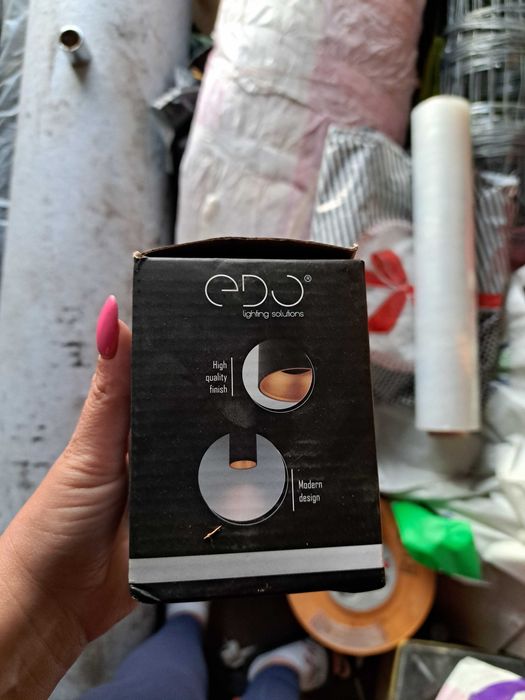 Lampa lampka tuba czarno złota ZAMA BLACK GOLD