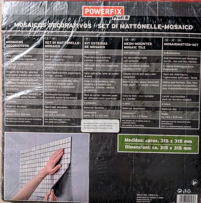 Adesivo decorativo, mosaico