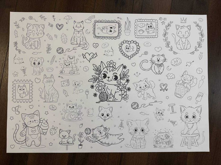 Велика розмальовка 70х100см Постер Антистрес іграшка Для творчості