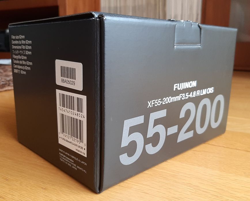 Fuji XF 55-200 mm, com pára-sol, nova