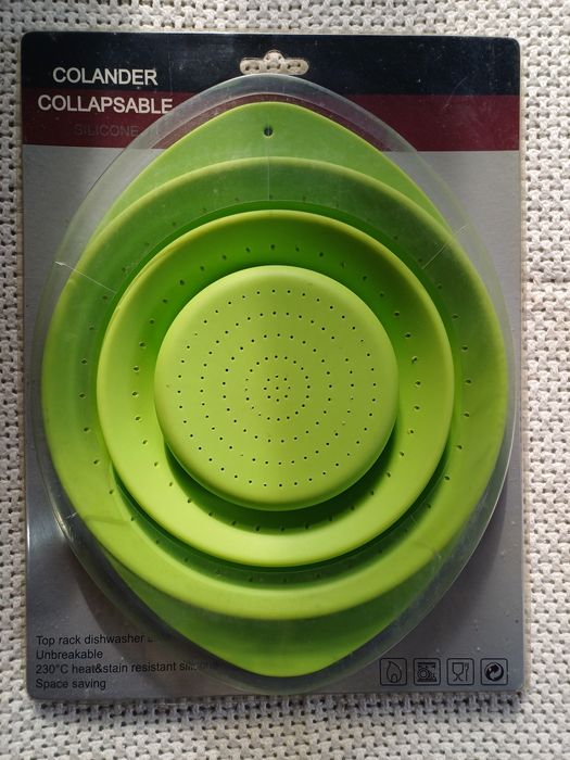 Дуршлаг силиконовый кухонный, туристический