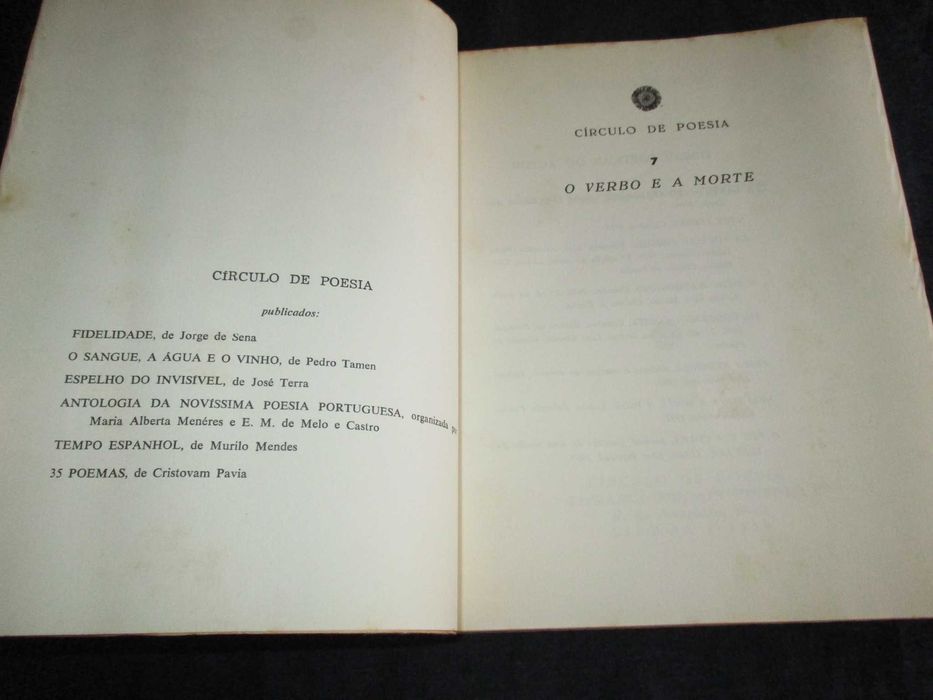 Livro O Verbo e a Morte Vitorino Nemésio 1ª edição