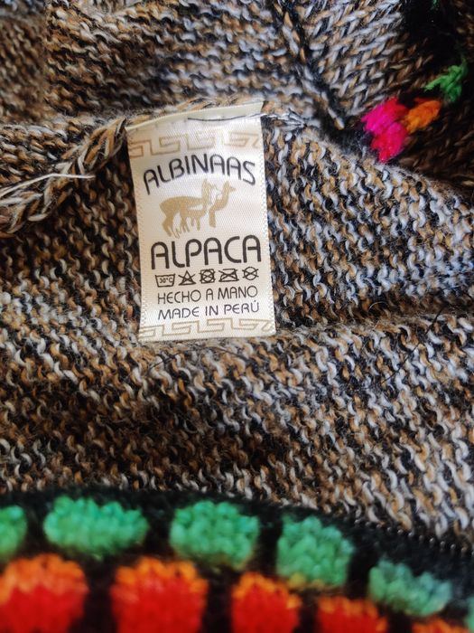 Casaco de lã de alpaca artesanal