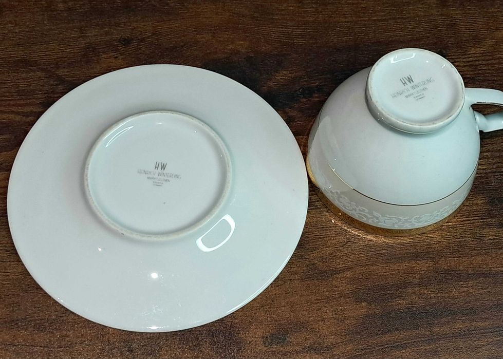 Winterling Marktleuthen filiżanka i spodek beżowo złota dekoracja