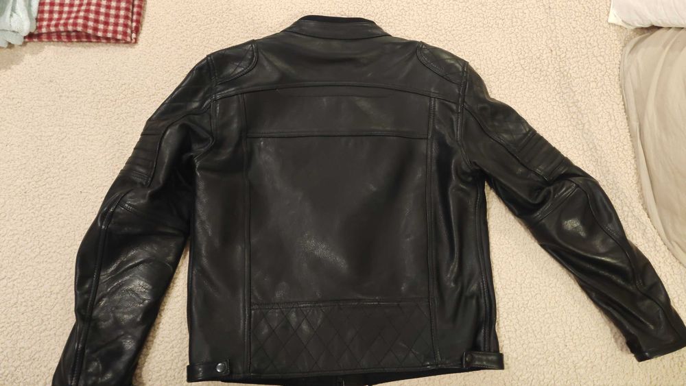 Blusão em pele motard Com proteção de armadura