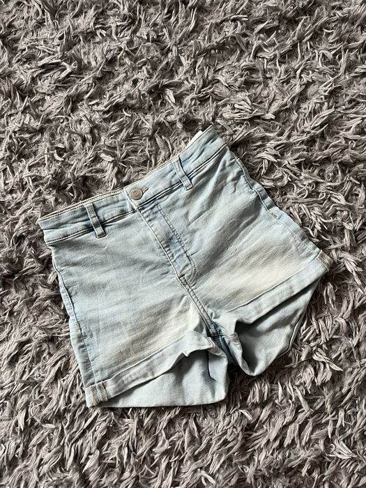 krótkie dżinsowe spodenki h&m niebieskie y2k vintage opium swag