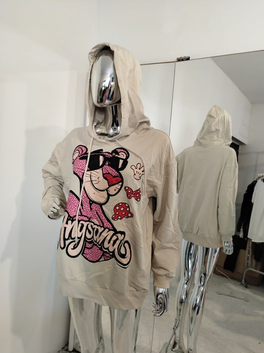 Hit ! Stylowa bawełniana bluza z różową panterą