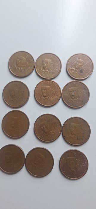 Coleção  de moedas de 5 centimos
