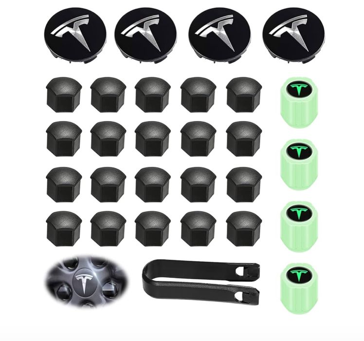 Kit completo tampas e centros jantes Tesla