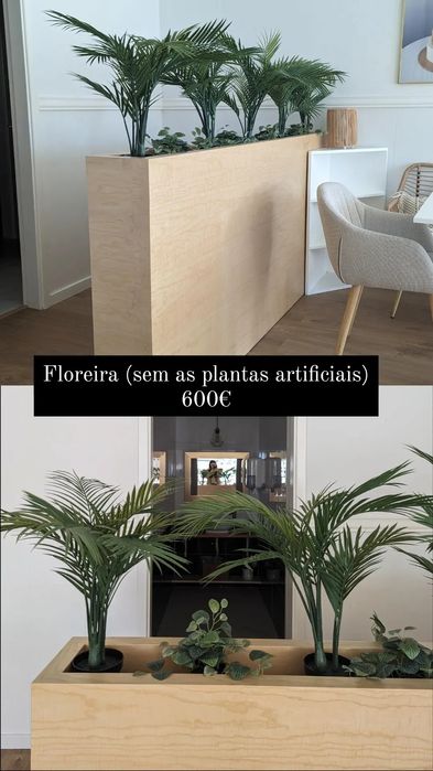 Floreira / divisória em madeira freixo