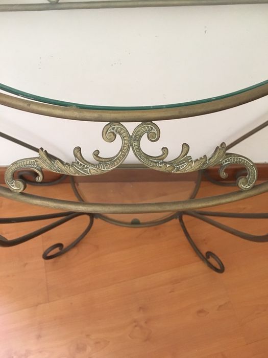 Mesa em latão e vidro vintage