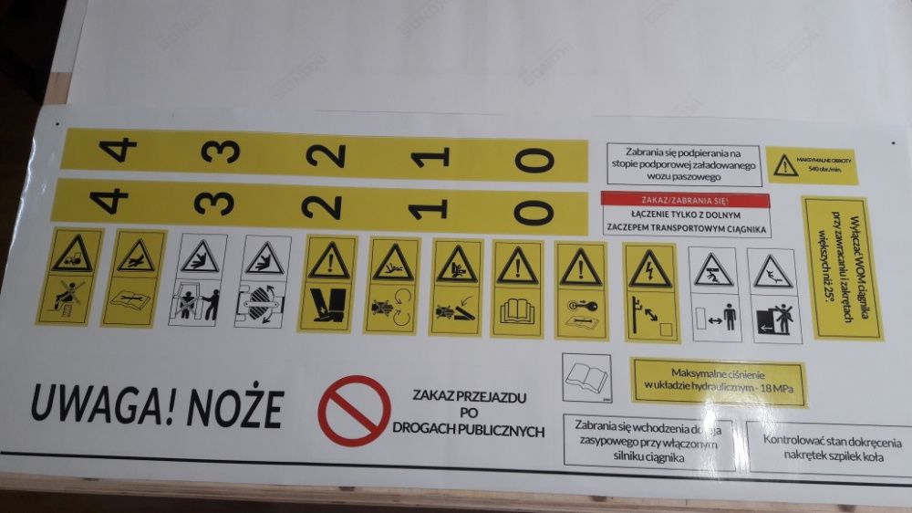 Naklejki piktogramy wóz paszowy sano siloking metal fach