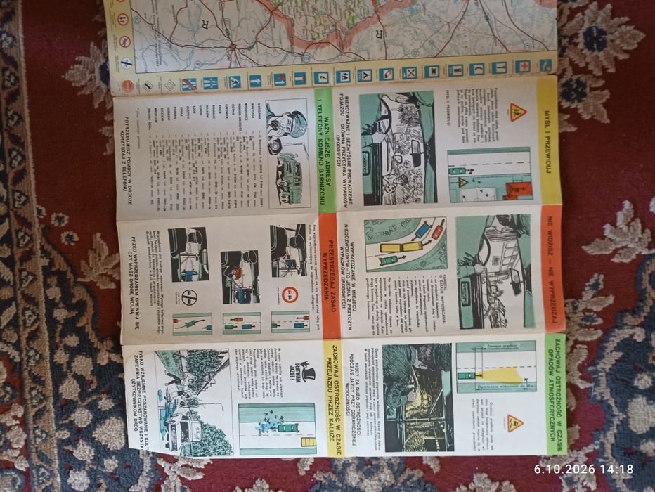 Samochodowa mapa Polski 40 lat LWP