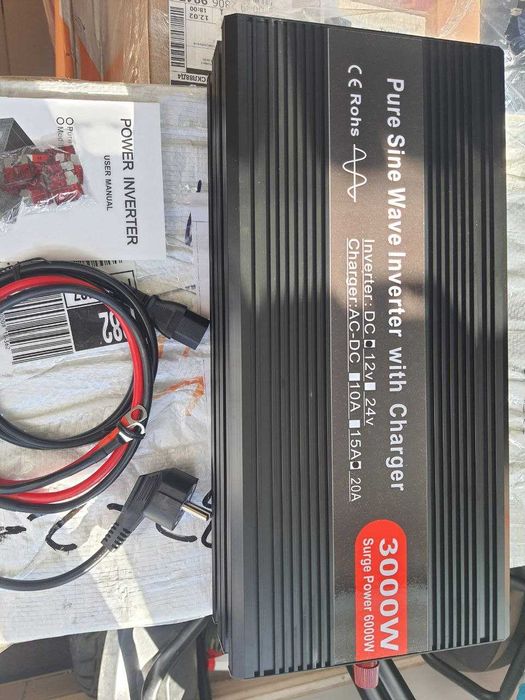 Інвертор 3000 w-6000 вт 12в 220V перетворювач Чистий синус із зарядкою